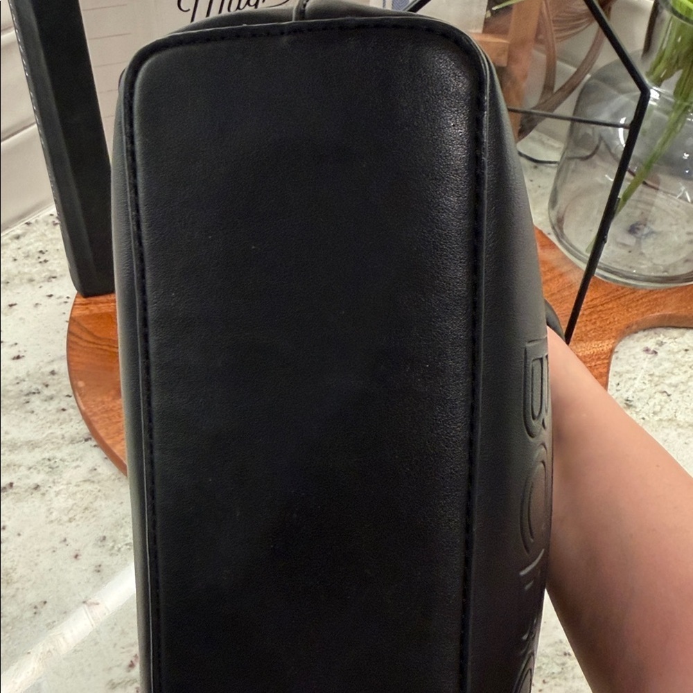 BCBG Black Vegan Leather Satchel Bag - Picture 6 of 8